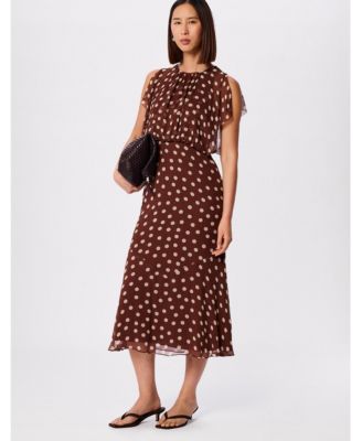 Women's Polka Dot Print Midi Dress
