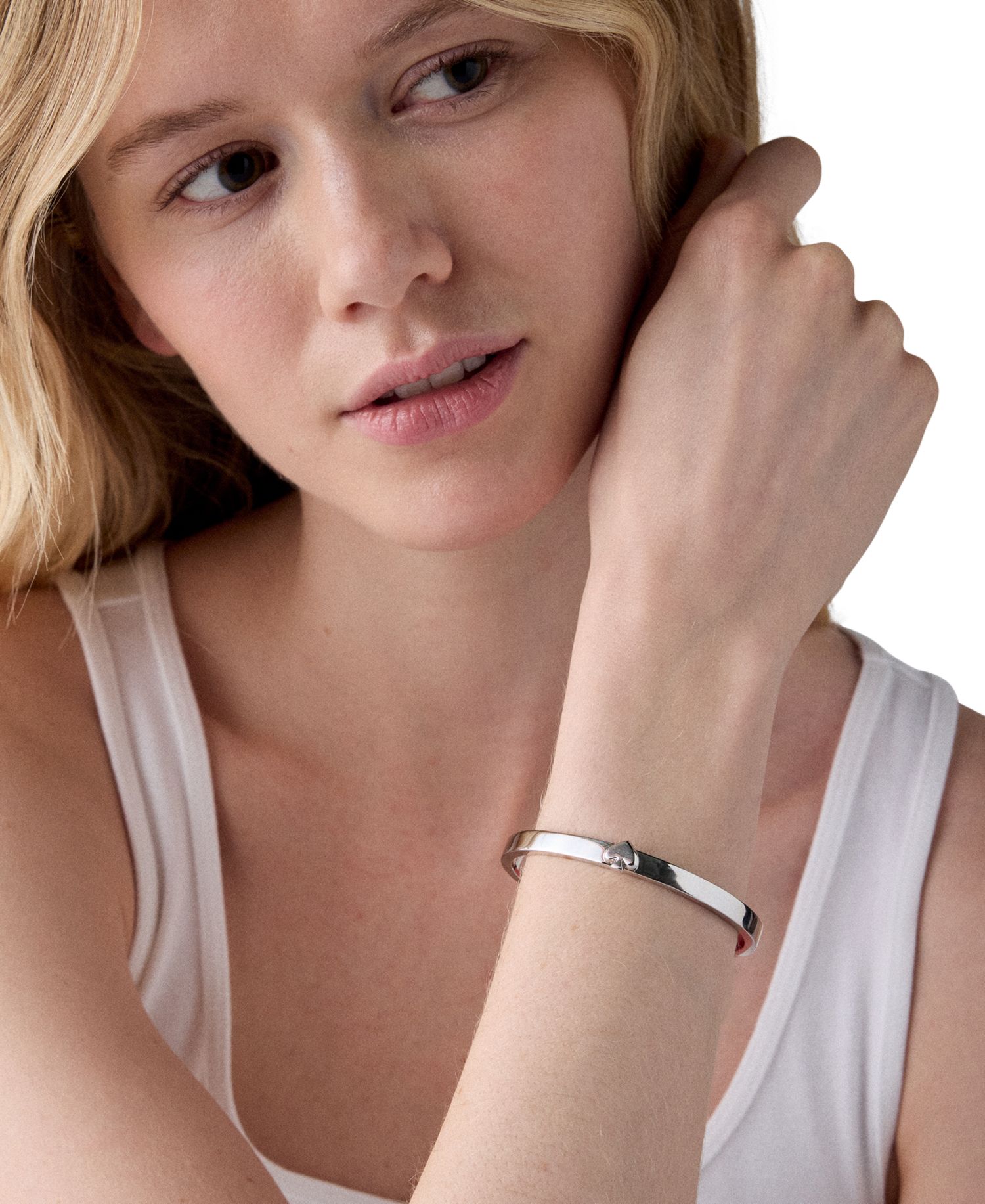 Silver Plated Thin Enamel Bangle Bracelet