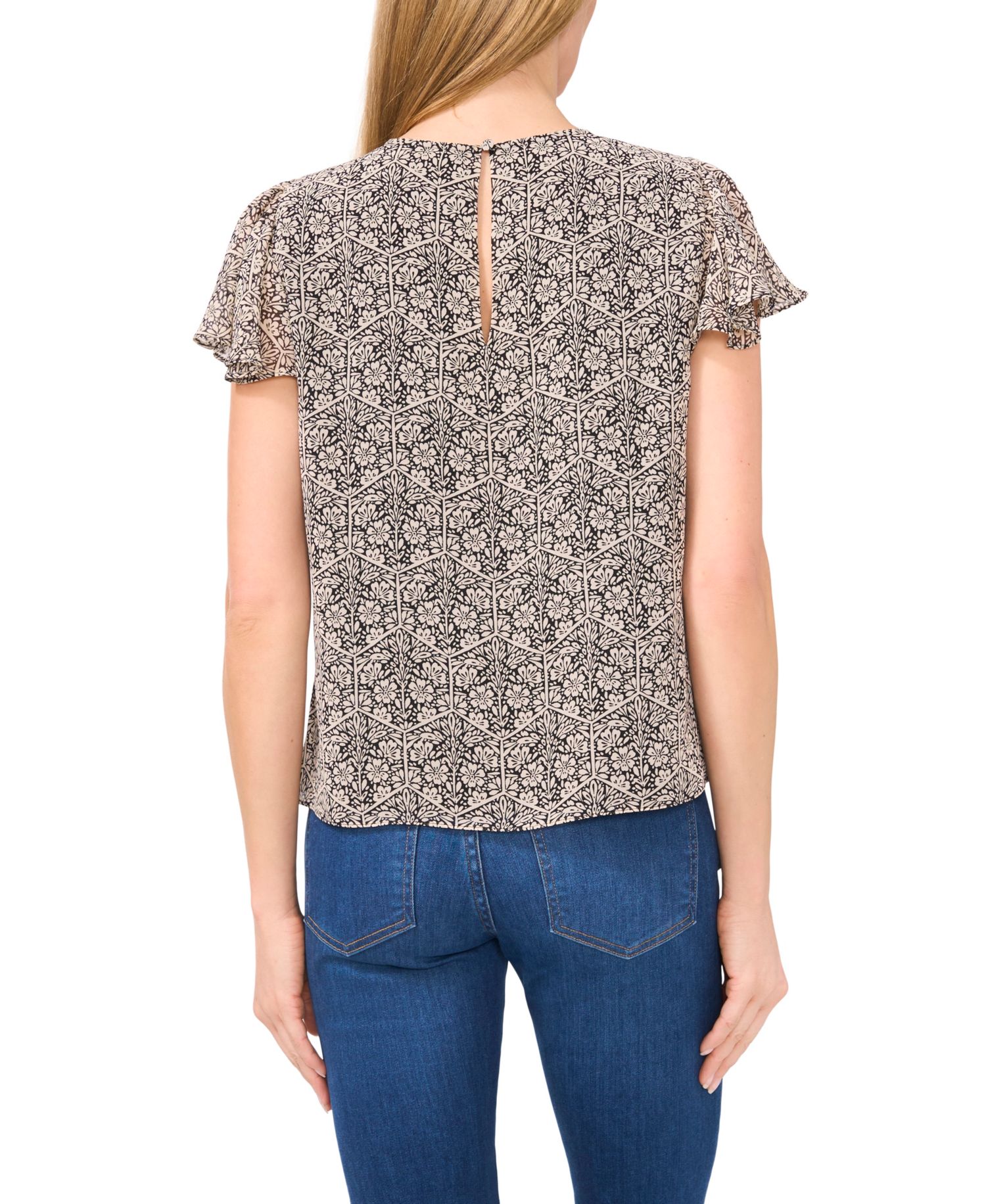 Women's Flutter-Sleeve Crewneck Top