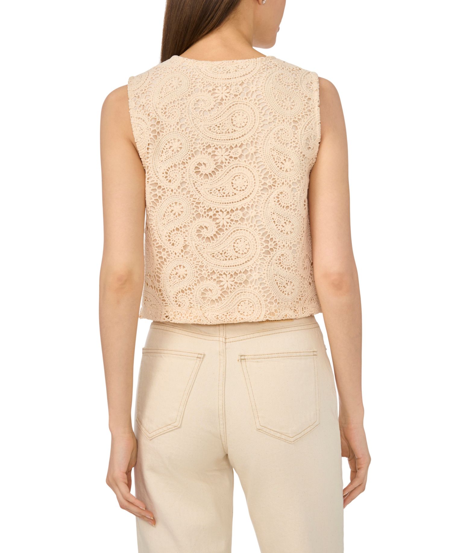 Women's Front-Button Crewneck Vest Top