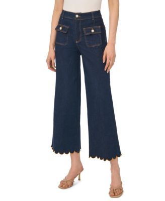 Women's Scallop Hem Mid-Rise-Jeans