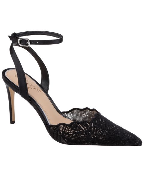 Женские туфли Jewel Badgley Mischka Zaima Pointed Toe Pumps, цвет: Чёрный атласный