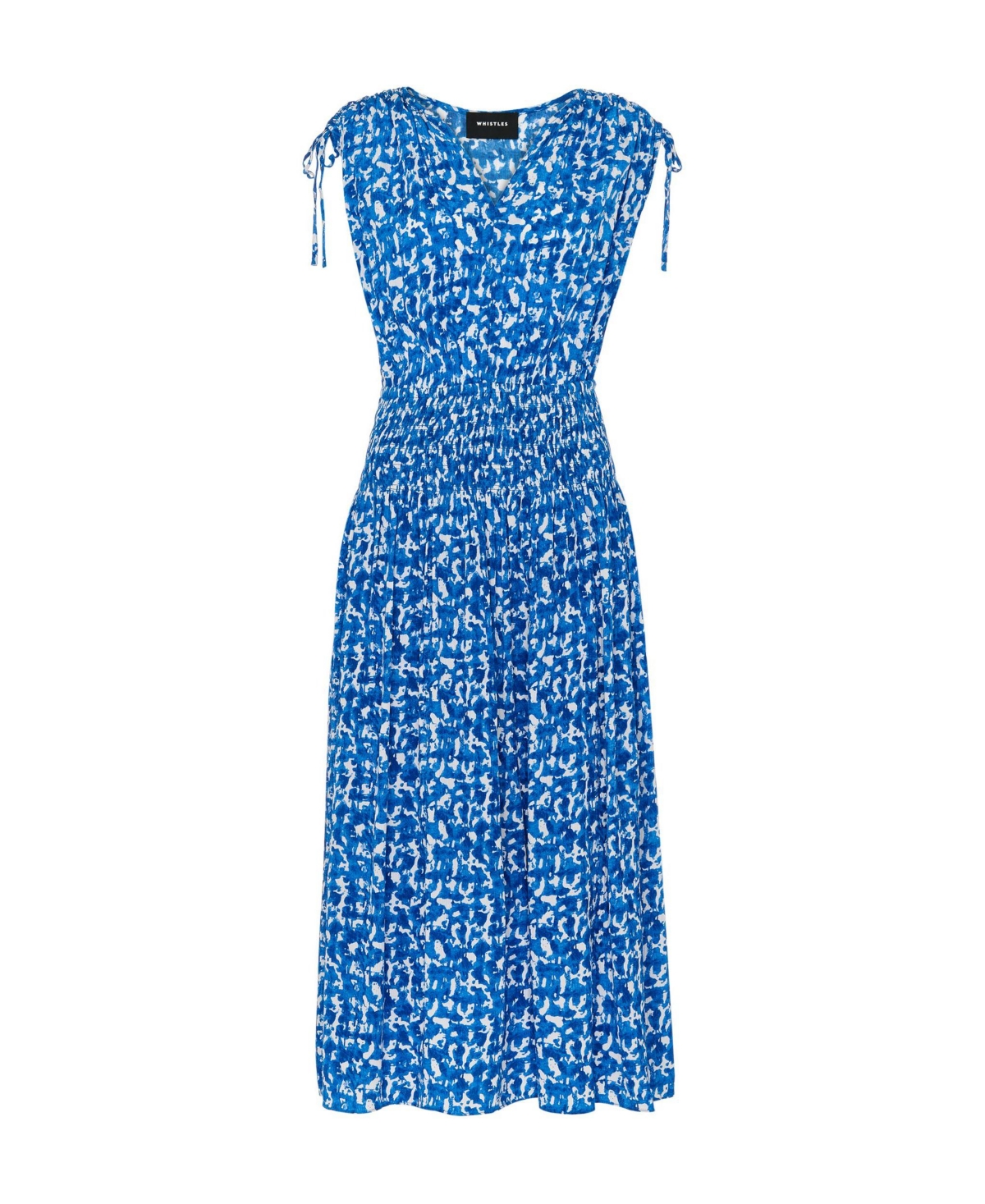 Whistles Women's Brushed Stroke Short Sleeve Midi Dress
