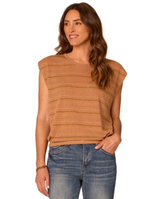 Petite Origami Cap-Sleeve Pull-On Top