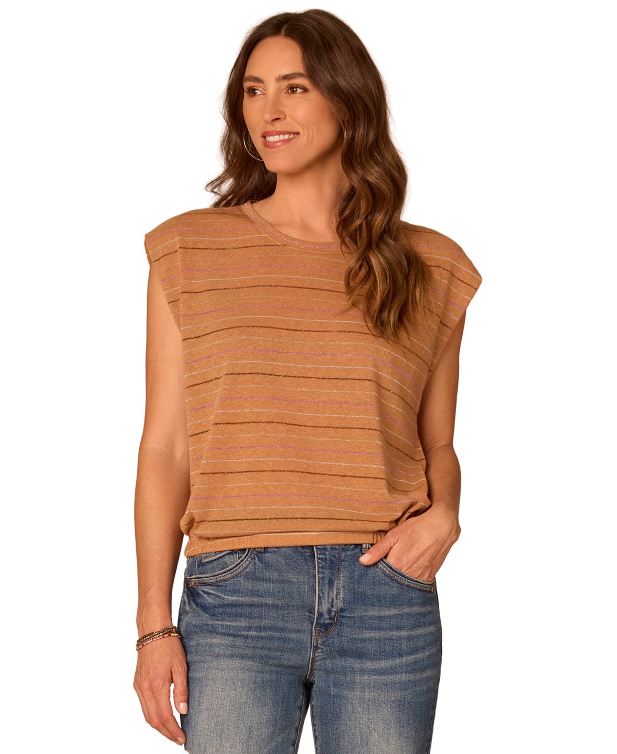 Женские Democracy Petite Origami Cap-Sleeve Pull-On Top — фото 1