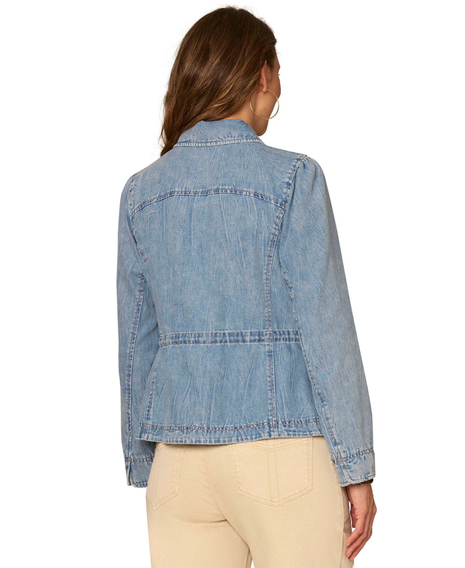 Petite Collared Neck Peplum Jacket