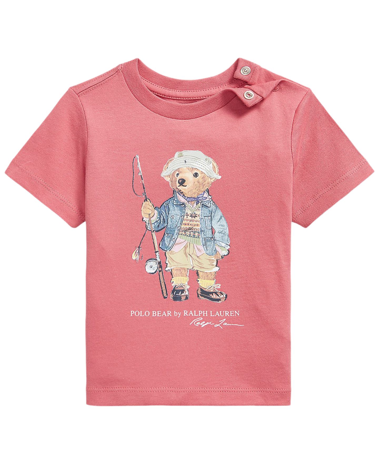 Футболка Polo Ralph Lauren Polo Bear Short-Sleeve T-Shirt для мальчиков-малышей, цвет: Ягодный — фото 1