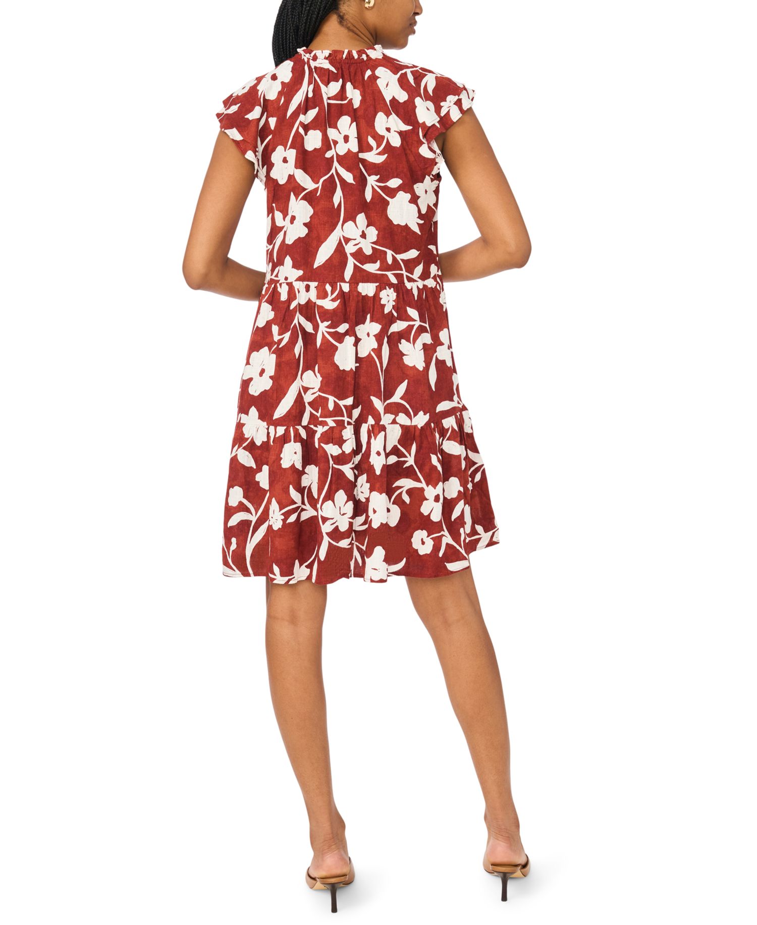 Women’s Floral Linen Blend Tiered Dress