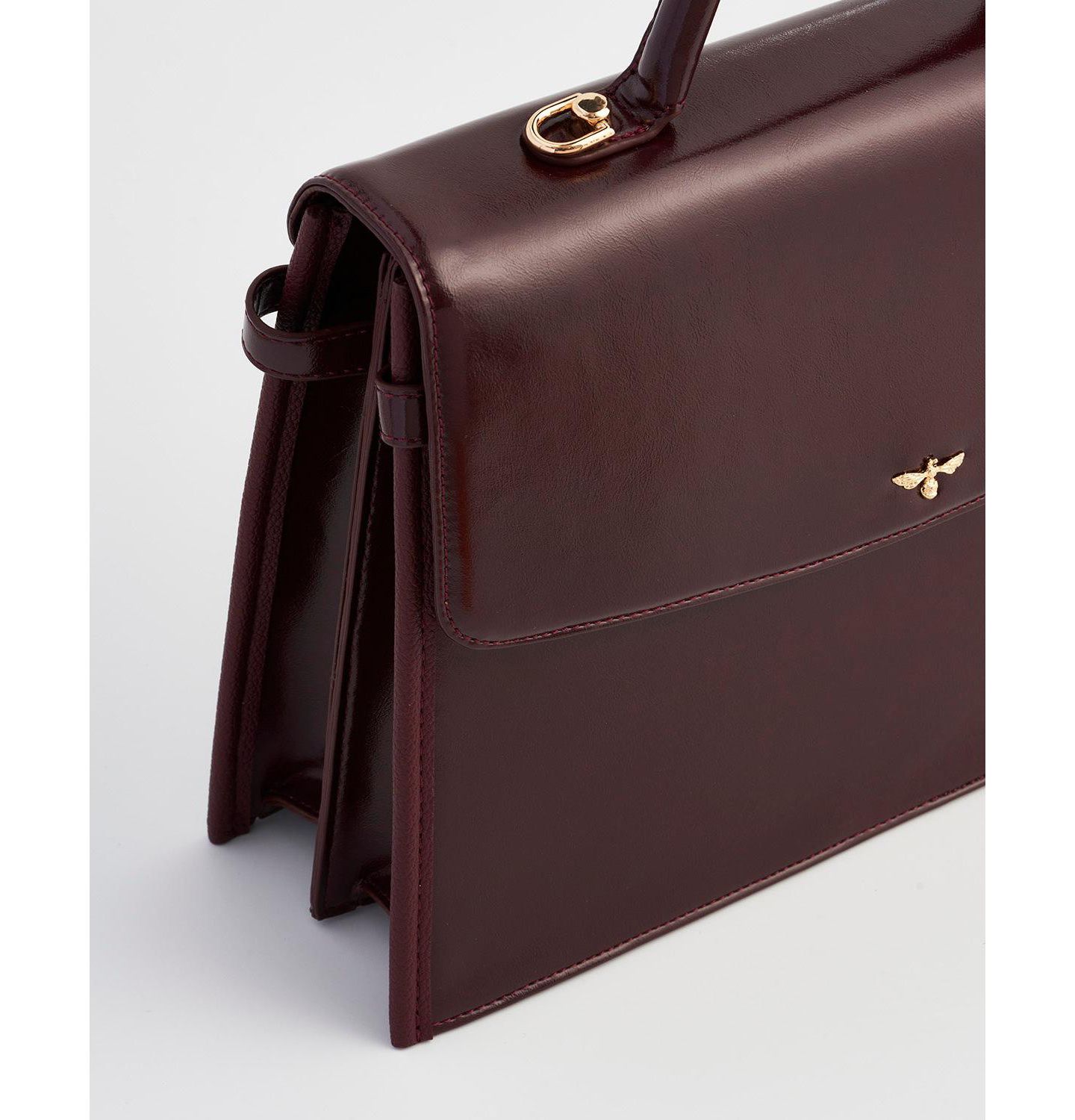 Женская сумка Fable England Ruby Cherry Structured Medium Tote, цвет: Вишнёвый — фото 4