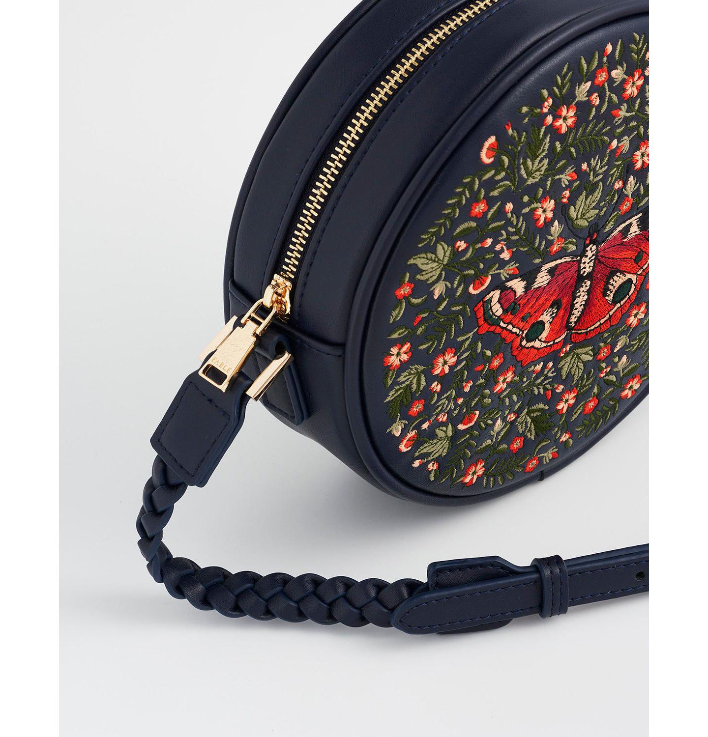 Женская сумка Fable England Butterfly Embroidered Circle, цвет: Тёмно-синий — фото 6