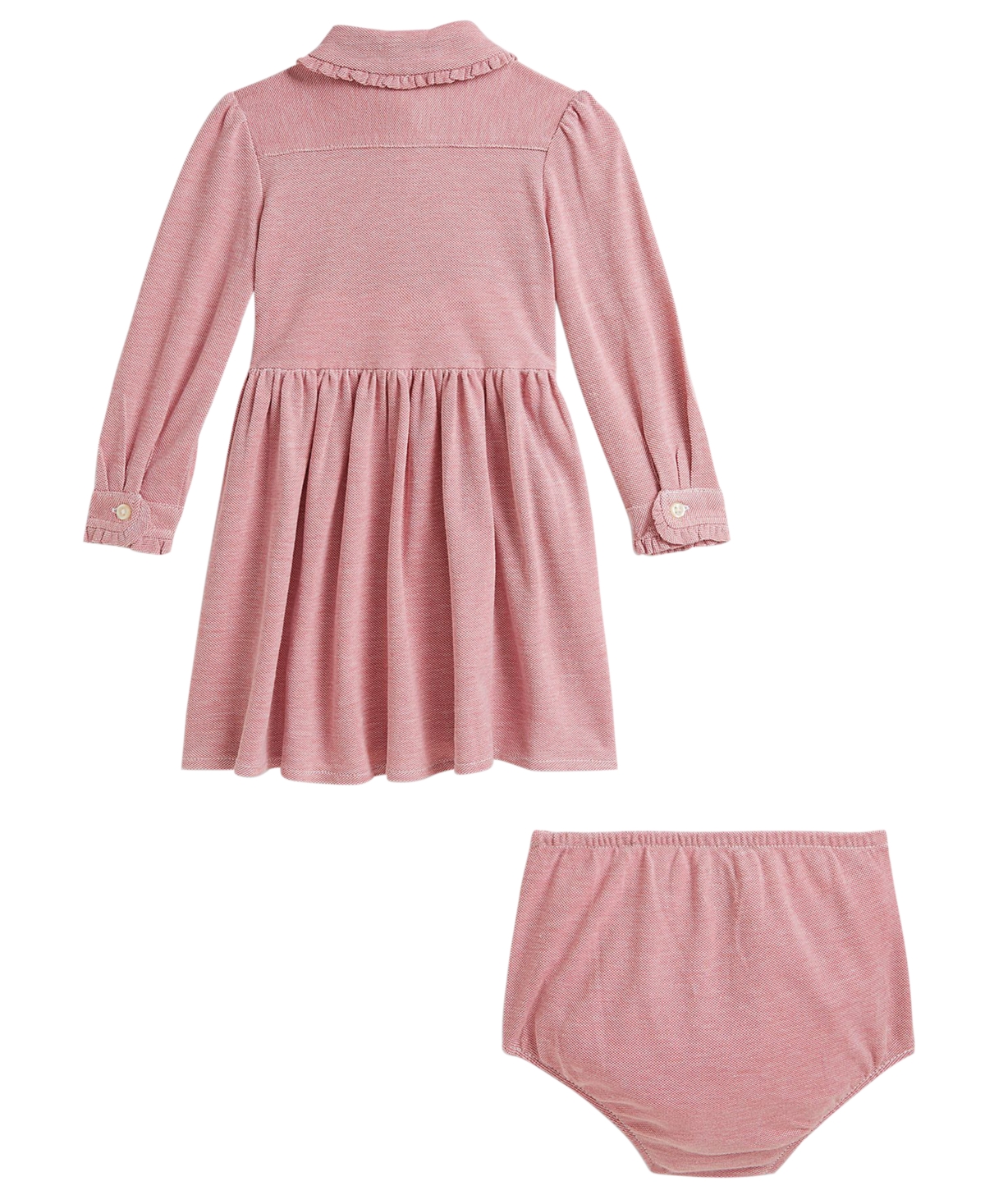 Polo Ralph Lauren Baby Girls' Long-Sleeve Oxford Dress and Bloomer, 2-Piece Set