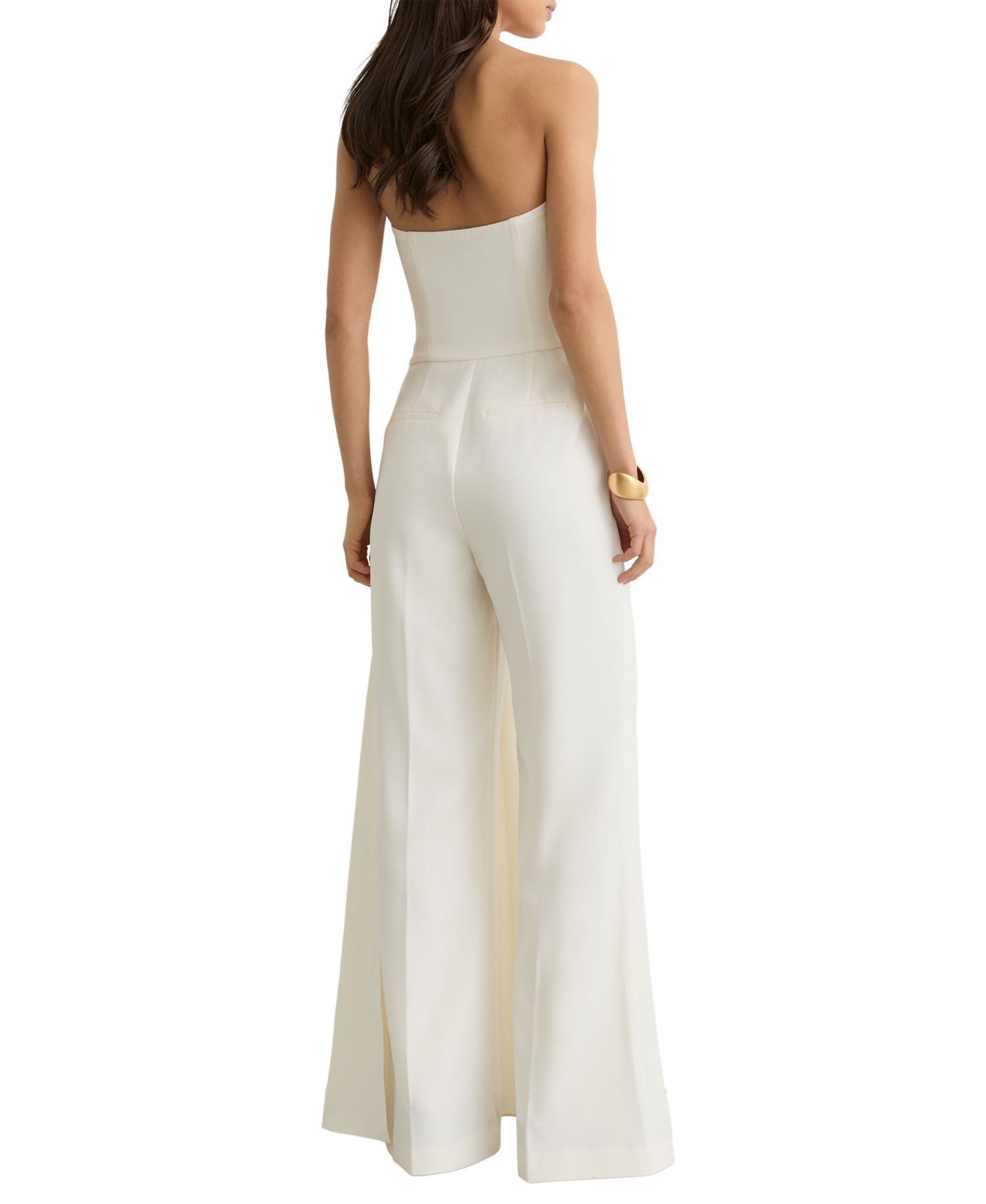 Women's Strapless Drape Wide-Leg Jumpsuit