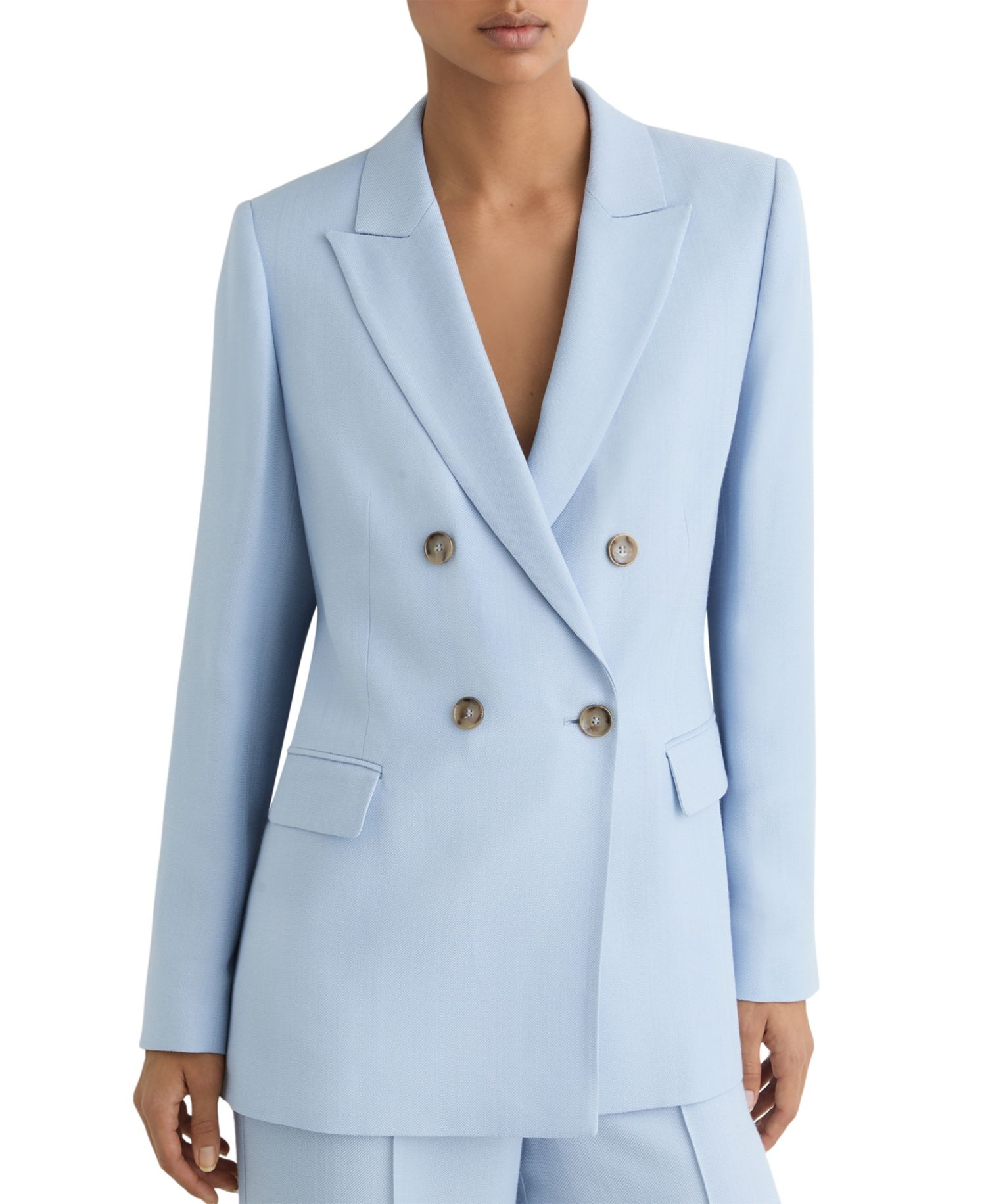 Women's Double-Breasted Peak-Lapel Suit Blazer