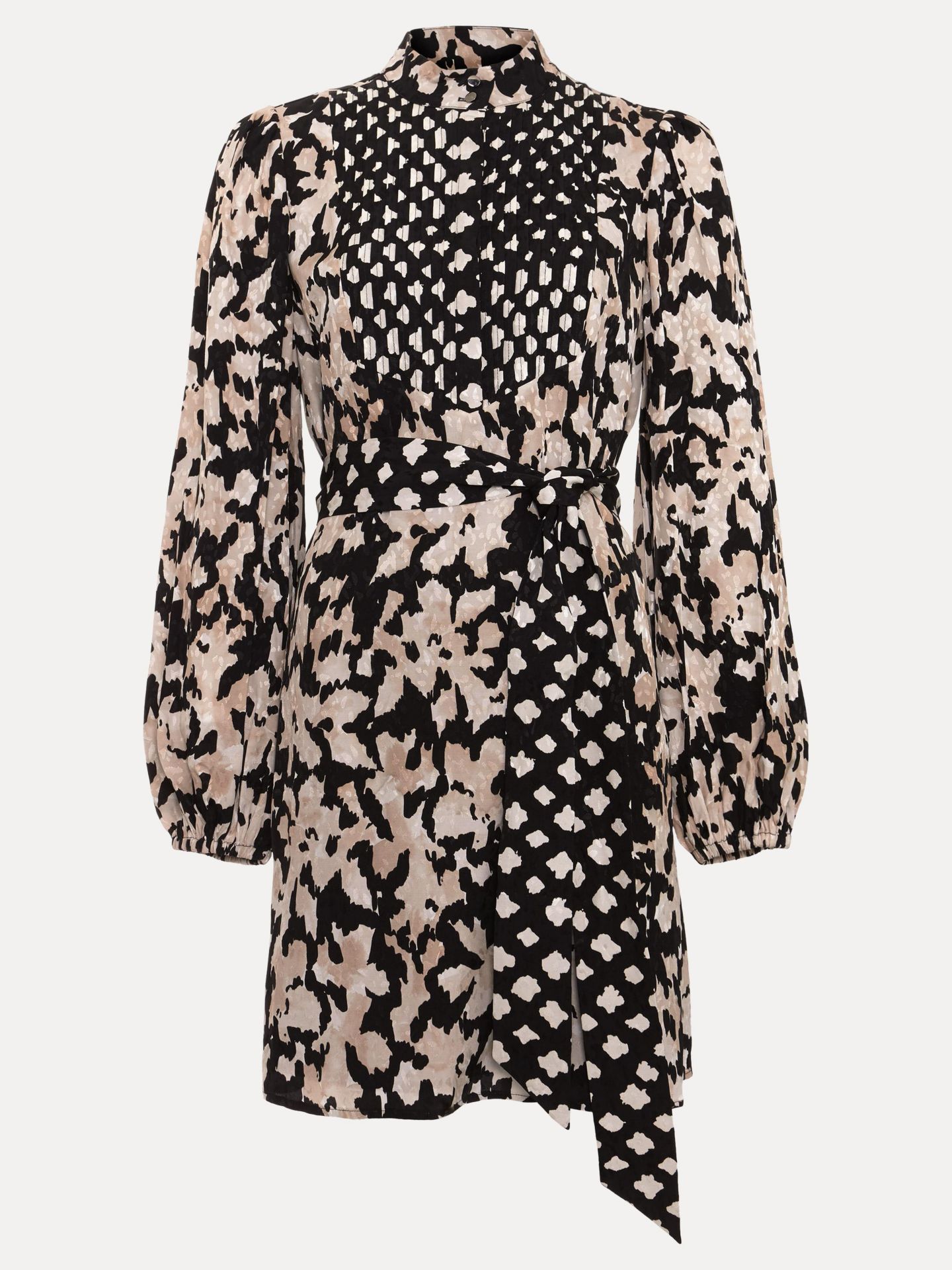 Женское платье Phase Eight Dolly Mandarin Collar Mini Shirt Dress, цвет: Чёрный / Слоновая кость — фото 6