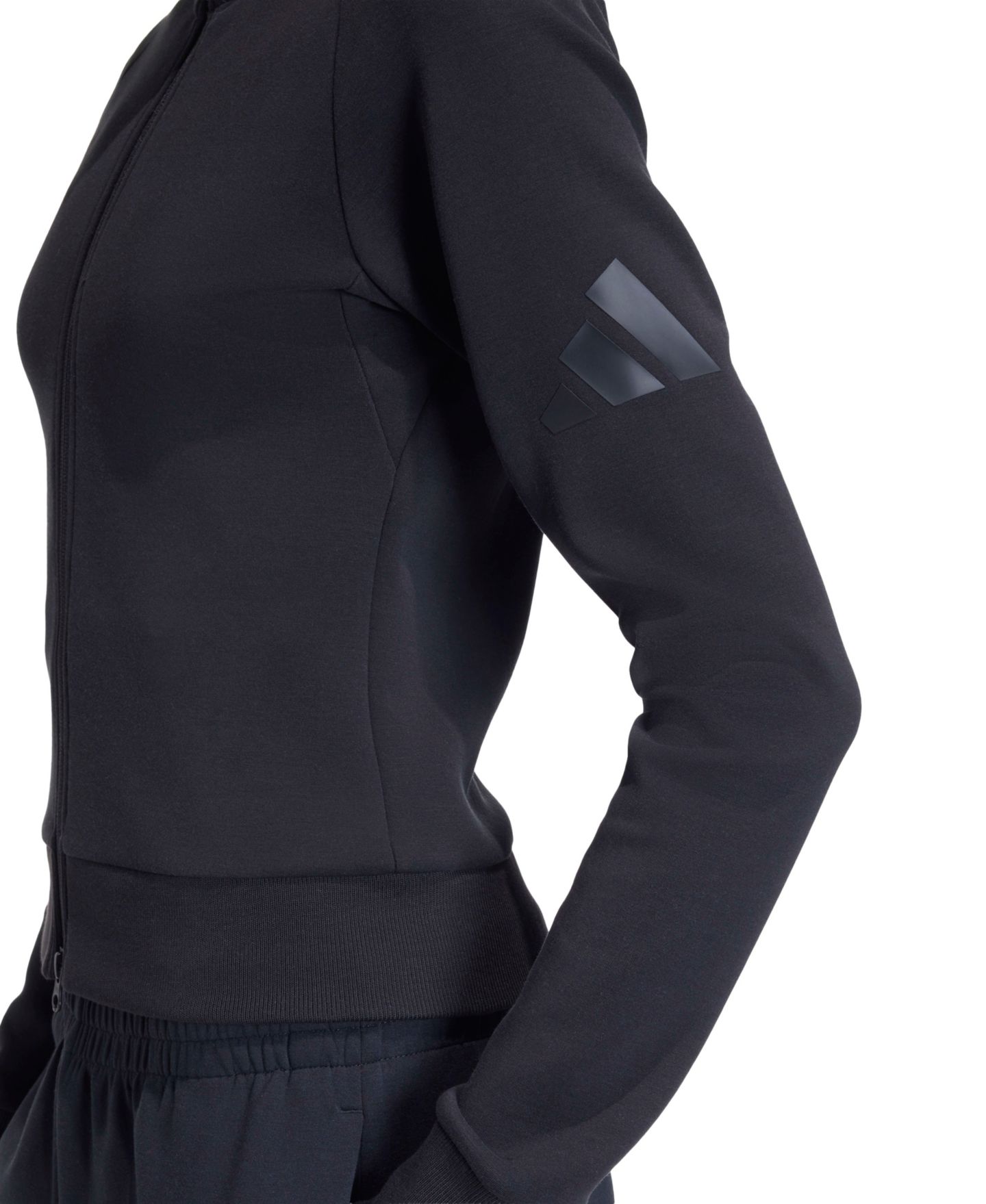 Женская куртка adidas Soft Lux Slim Sportswear Track Jacket, цвет: Чёрный — фото 4