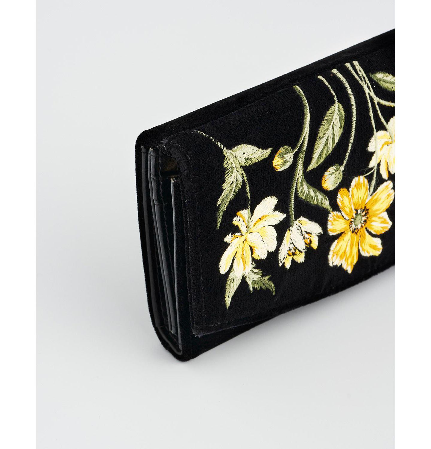 Женская сумка Fable England Botanical Velvet Embroidered Purse Large, цвет: Чёрный — фото 7