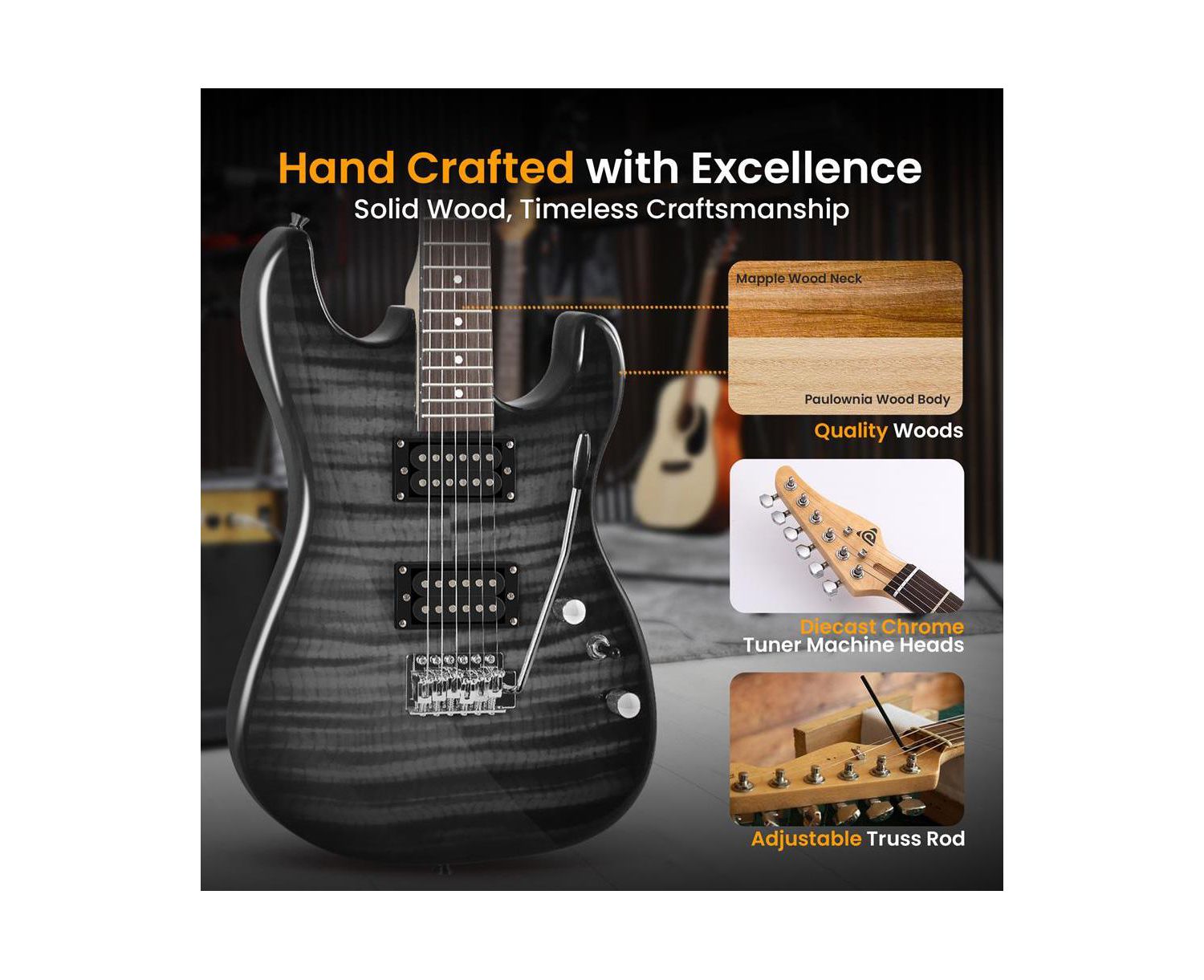 6-String Electric Guitar Kit- Includes Amplifier with Accessory Kit