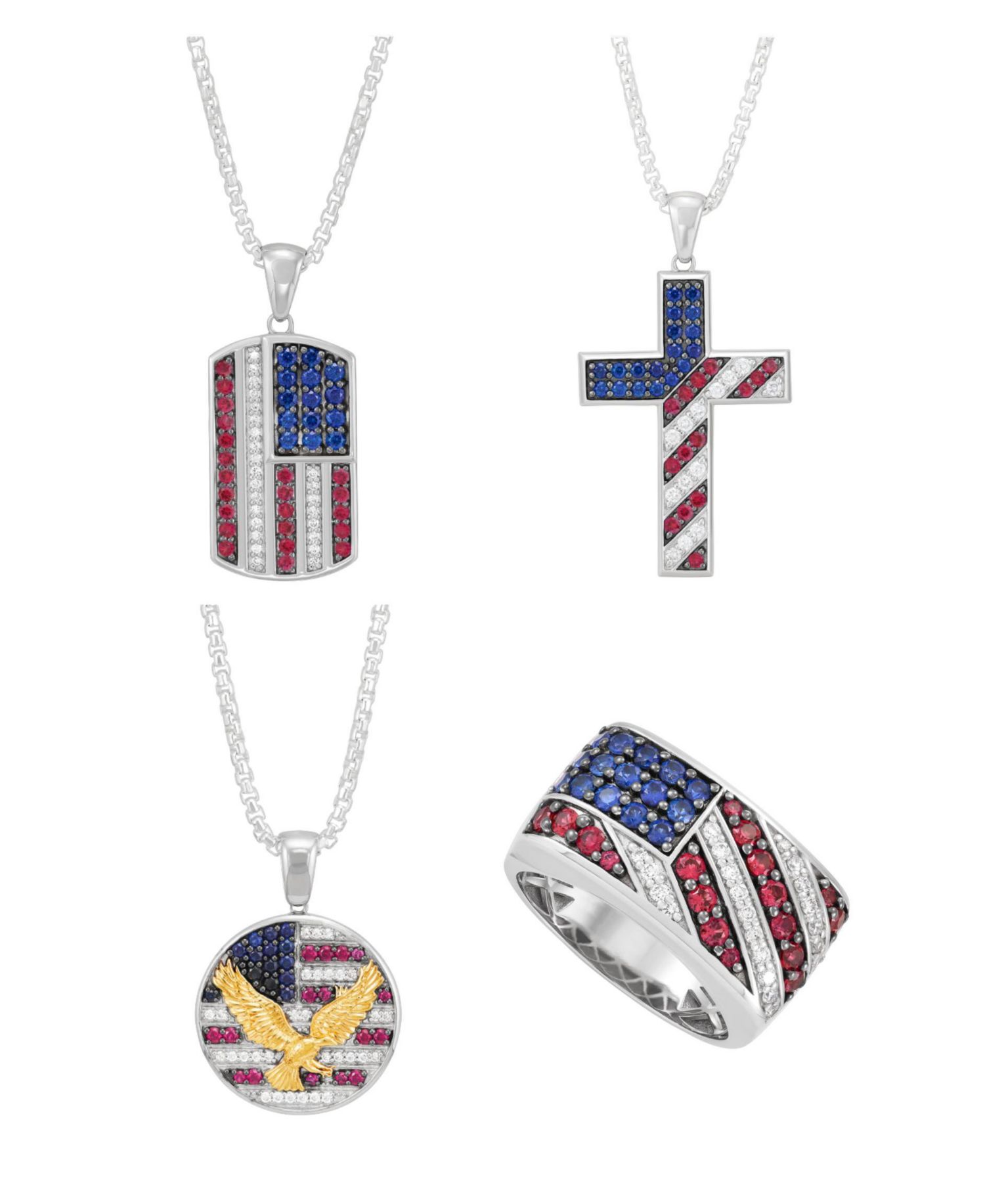 Lab Grown Diamond (1/4 ct. t.w.) & Created Ruby (3/8 ct. t.w.) Pendant Necklace in 14k Yellow Gold Over Sterling Silver