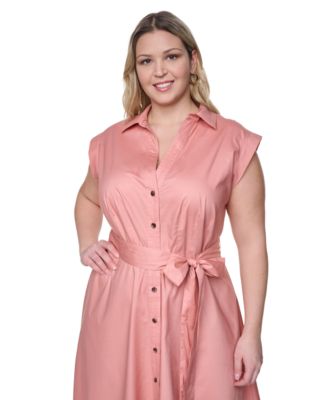 calvin klein pink dress macys Women's Textured Tiered Midi Dress