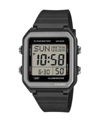 Men's Digital Black Resin Watch 38.4mm