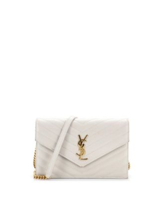 Small Classic Monogram Wallet on Chain Matelasse Chevron Leather