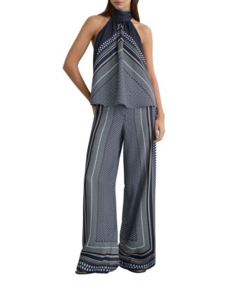 Women's Anna Wide-Leg Printed Trouser Pants