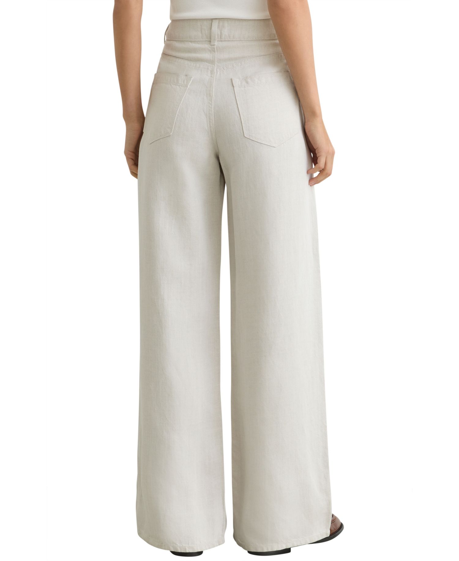Women's Carmen Linen Blend Wide-Leg Trouser Pants