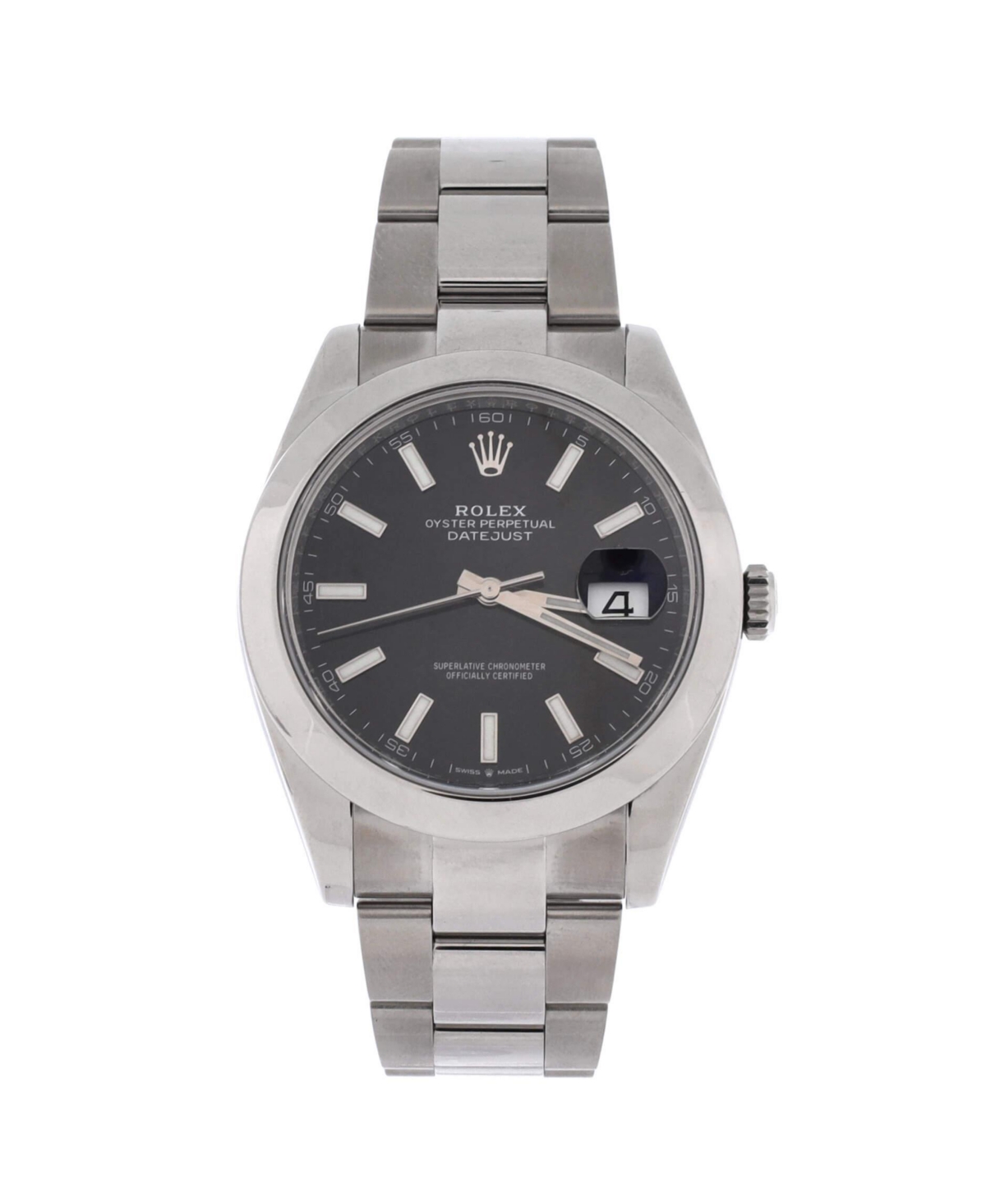 PreOwned Rolex Oyster Perpetual Datejust Automatic Watch in Stainless Steel 41mm  Dial color black