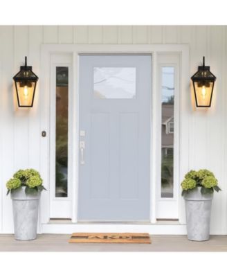 2 Pieces Outdoor Wall Lantern Light, Modern  Metal and Clear Glass Sconce (Bulb Not Included)