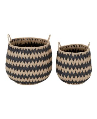 Woven Basket, Set of 2 Decorative Baskets, Large and Small