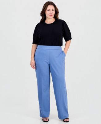 Plus Size Pull-On Slash Pocket Pants