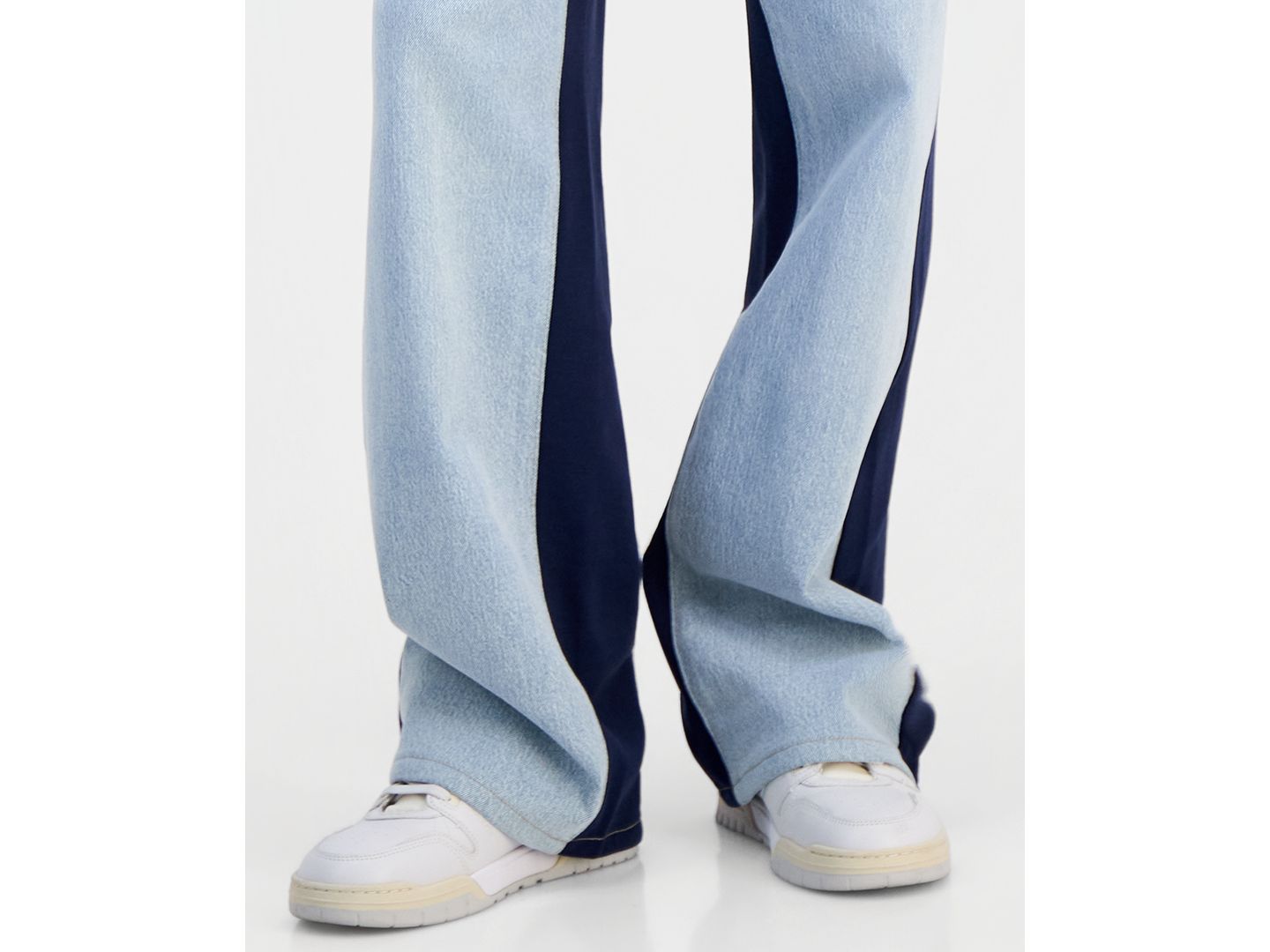 Женские джинсы FVR DRM Juniors' Hybrid Denim Wide Leg Sweatpants, цвет: Варёный / Пыльный синий — фото 3