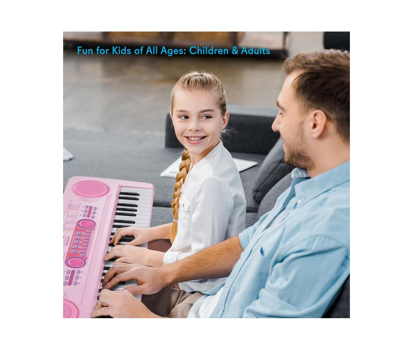 Детская игрушка Pyle Portable Kids Karaoke Piano Keyboard with Wired Microphone, Rechargeable Battery - 49 Keys, PKBRD4911PK — фото 5