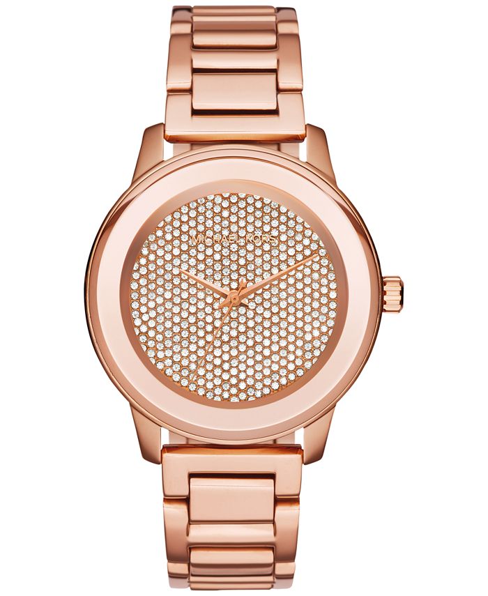 Michael Kors Kinley Rose Gold Dial Rose Gold Steel Strap Watch for Women - MK6210 main image 0