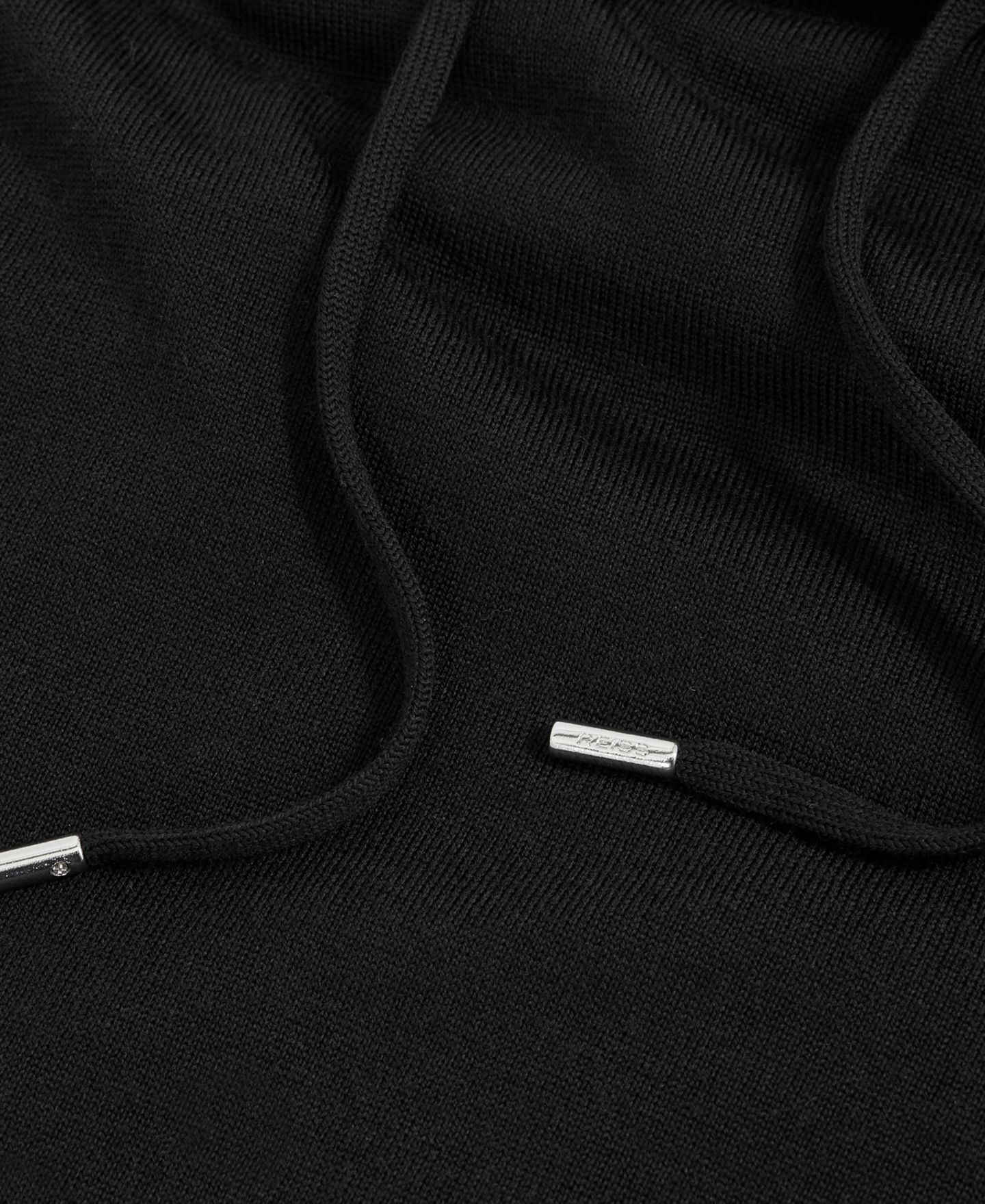 Мужское худи REISS Holland Merino Wool Drawstring, цвет: Чёрный — фото 3