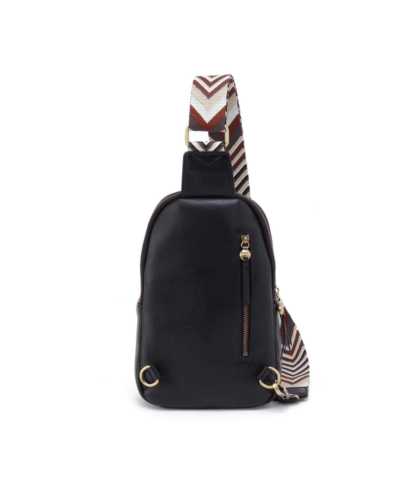 Женская сумка HOBO Cass Chevron Strap Leather Sling, цвет: Чёрный — фото 6
