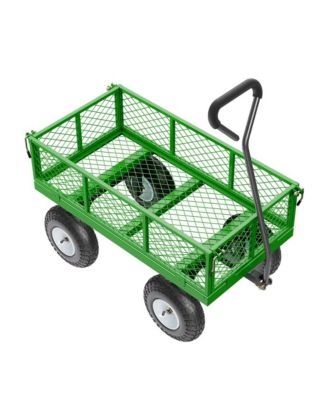 680 lb Steel Garden Cart on Wheels Heavy Duty Pull Wagon Metal