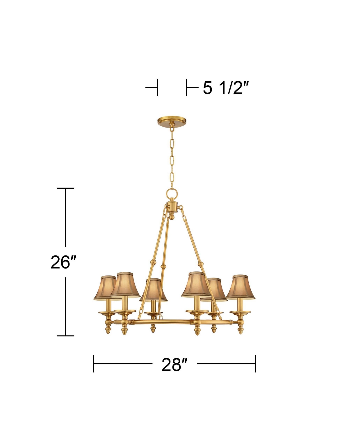 Stiffel Hartley 28 Inch Wide 6-Light Chandelier with Shades
