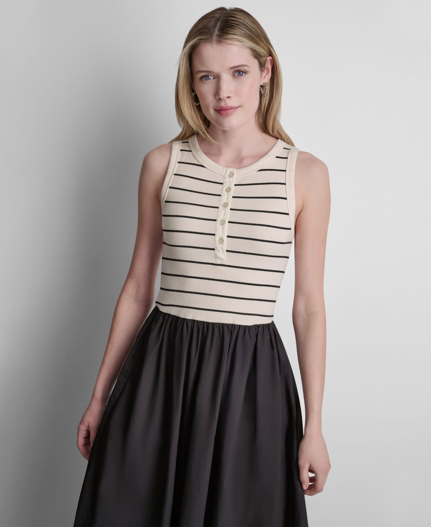 Women's Rib Henley Tank Maxi Dress