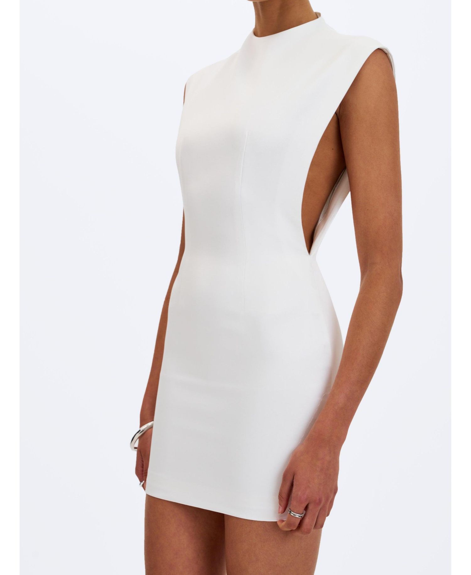 Women's Vienna Satin Mock Neck Mini Dress