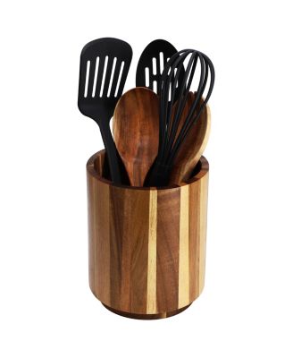 Acacia Wood 360 Rotating Utensil Holder
