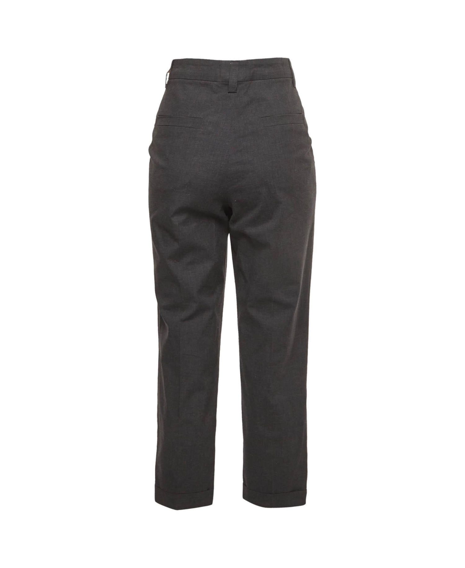 Women's Cotton Blend Straight Fit Trousers