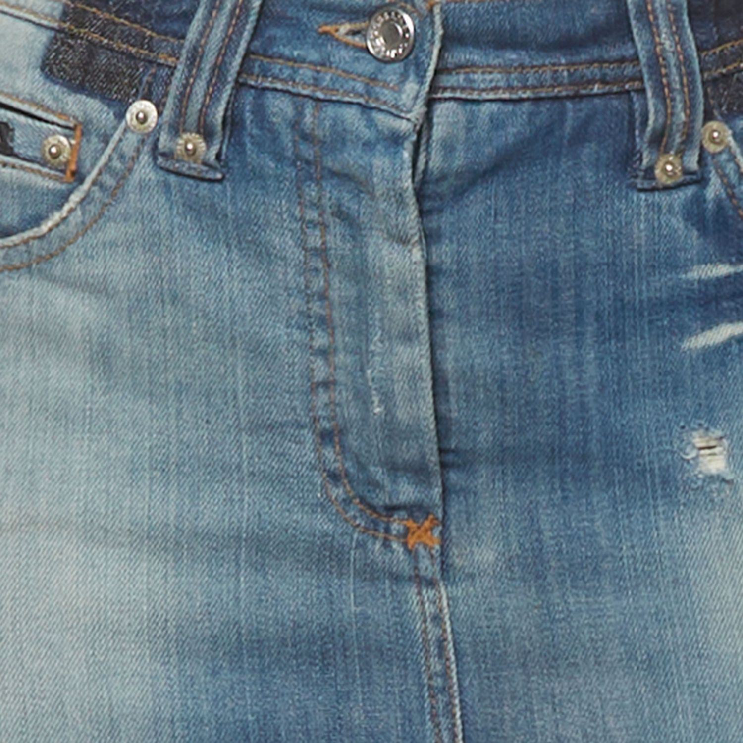 Pre-Owned Dolce and Gabbana Women's Faded Denim Pencil Skirt
