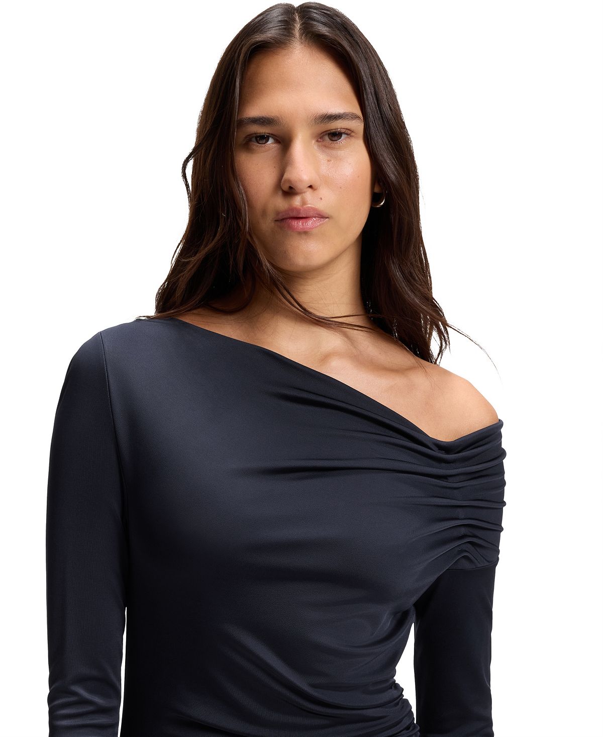 BOSS by Hugo Boss Women's Asymmetric Neckline Long-Sleeved Dress view 2 — MAYCSS fashion products