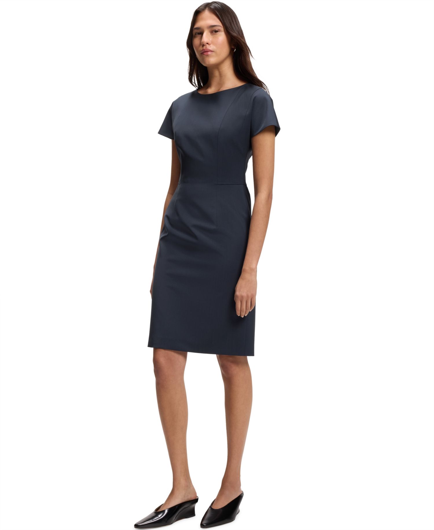 BOSS by Women's Stretch Wool Slim-Fit Dress