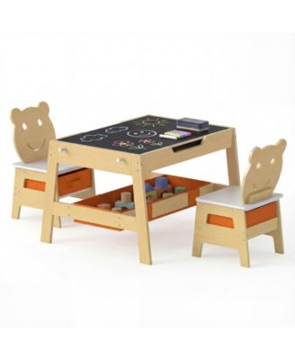 5 in 1 Toddler Table and Chairs Set with Chalkboard
