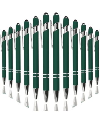 Ballpoint Pen Stylus Soft Touch Metal Click 12 Pens