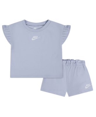 Girls' Toddler 2T-4T Baby French Terry T-Shirt and Shorts, 2-Piece Set