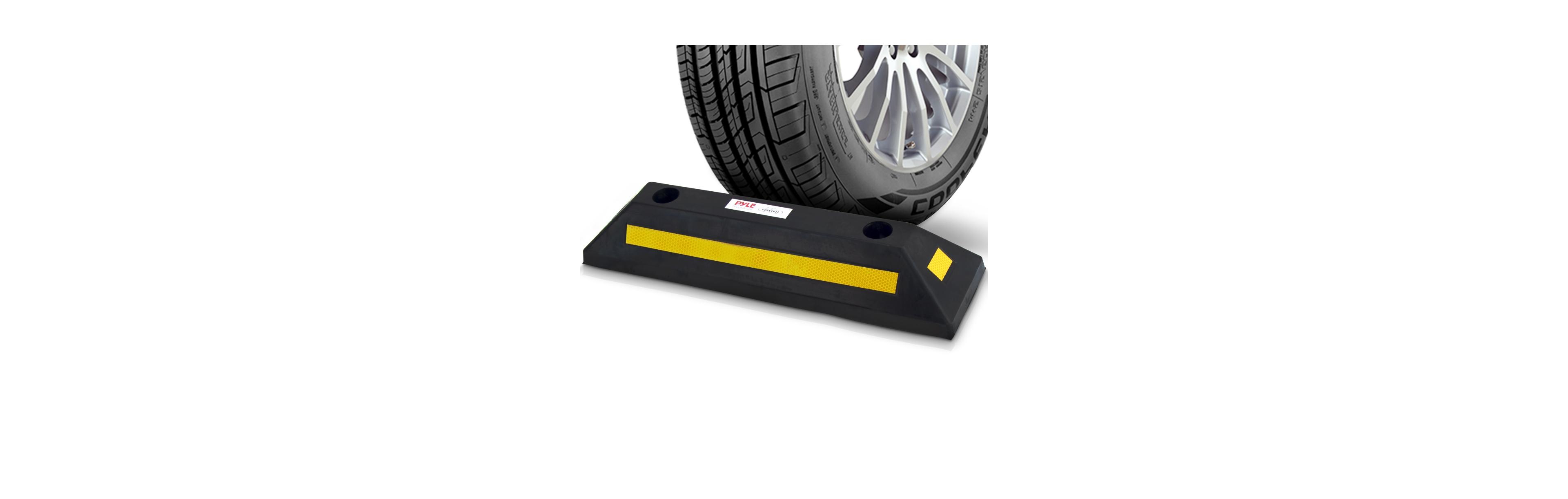 Pyle Heavy-Duty Parking Curb Tire Stop for Cars & Trucks