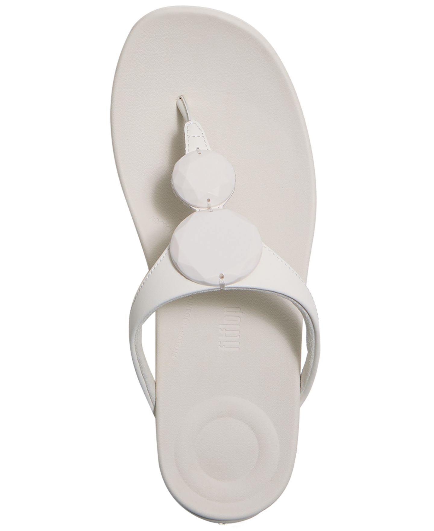 Женские сандалии FitFlop Solay Glossy-Disc Toe-Post, цвет: Кремовый — фото 3